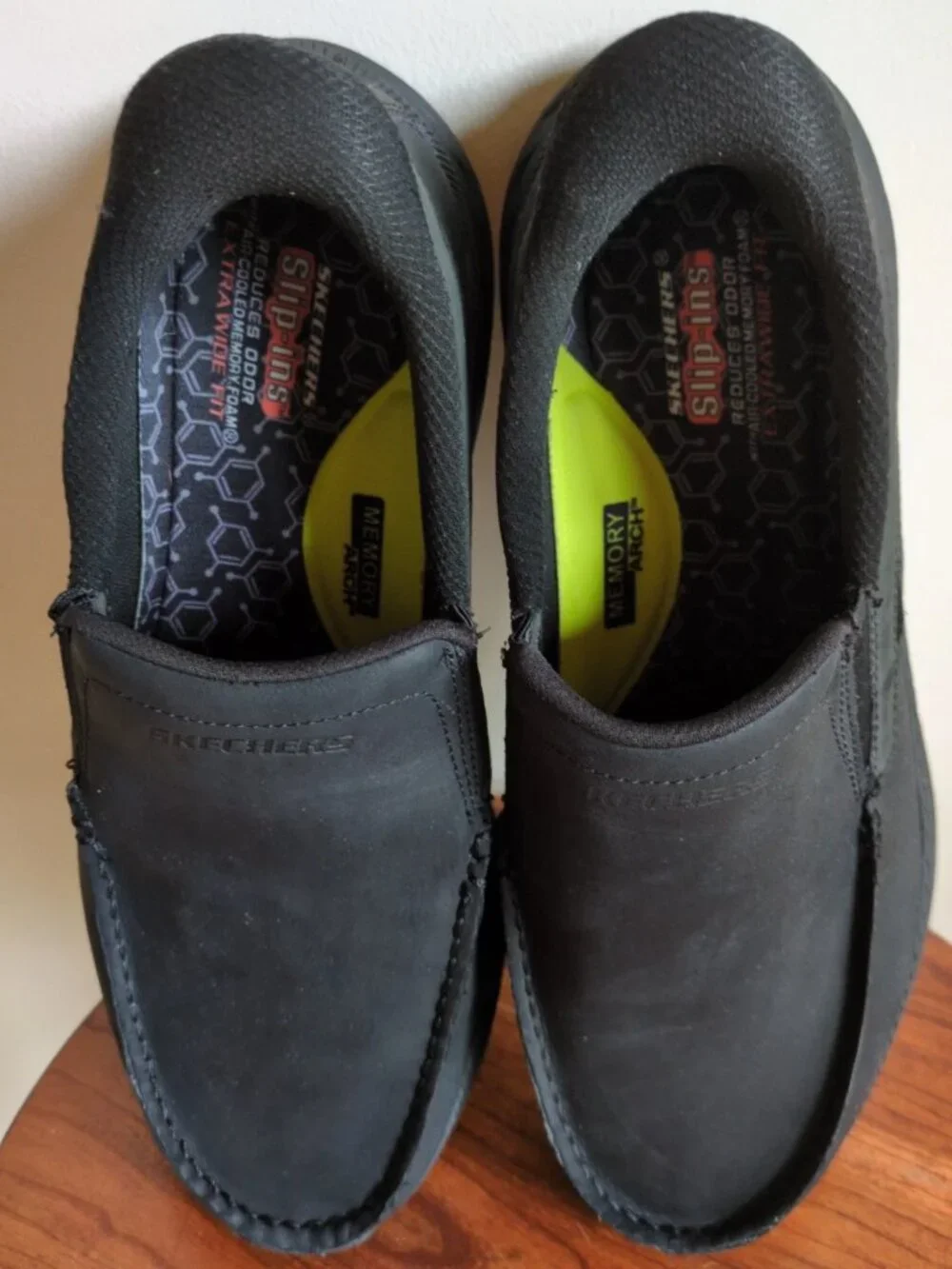 Skechers Men's Pollard Osgood Relaxed Black Slip-In On Loafers Shoes Size 11.5
